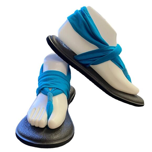 Sanuk Yoga Sling Sandals Aqua Size 8 - Picture 1 of 6